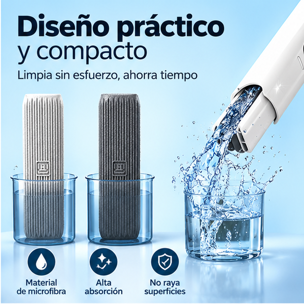 Mopa compacta con escurrido facil-Limpieza sin esfuerzo